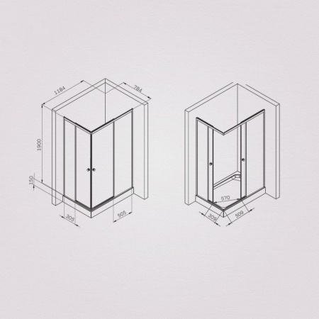 W94G-403-12080-BТ Душевое ограждение AM.PM X-Joy Square Slide 120х80, черный, прозрачное