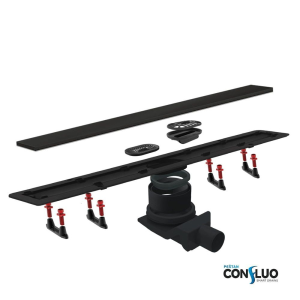Душевой лоток Pestan Confluo Frameless Line 950 Black Glass, 13701207