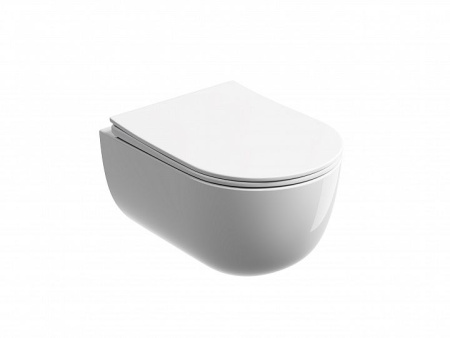 Подвесной унитаз Ceramicanova Modena  Rimless, глубокий смыв, с крепежом для полностью скрытого монтажа,  ультратонким сидением и крышкой с функцией плавного закрытия, дюропласт CN6063