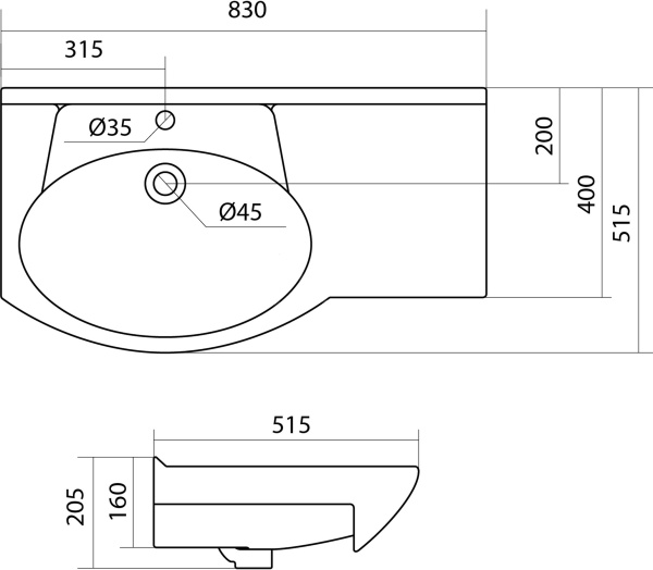 Раковина Santek Коралл 83 1.WH11.0.228