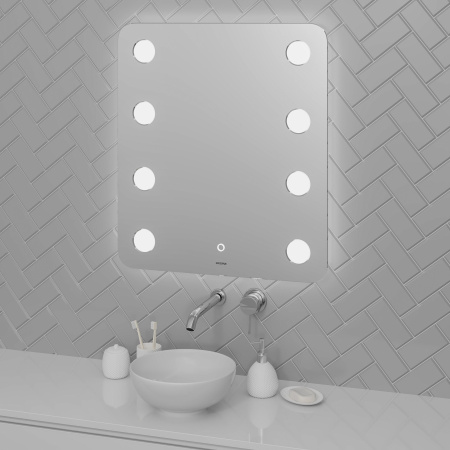 Зеркало Grossman NEON 146080 (600x800x45) LED с сенсорным выключателем и гравировкой