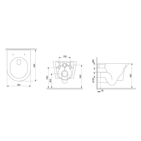 DX35C1700SC Skyline  Подвесной унитаз Damixa безободковый с сиденьем микролифт