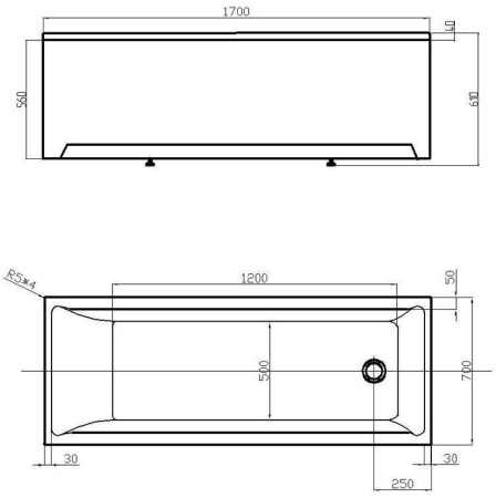 Акриловая ванна Aquatek Лайма 170x70 LAI170-0000001