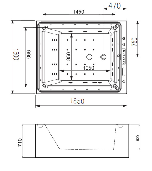 Акриловая ванна Gemy G9268 K