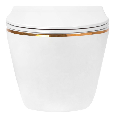 Подвесной унитаз RoxenBath Antares Gold 530110-01G Rimless Soft Close