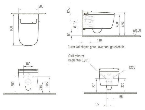 Интеллектуальный подвесной унитаз VitrA V-Care Comfort 5674B003-6104
