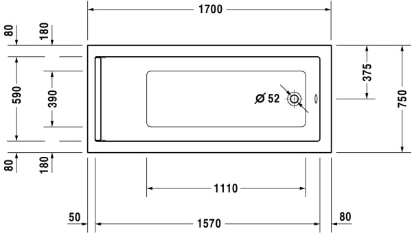 Акриловая ванна Duravit Starck 700335000000000