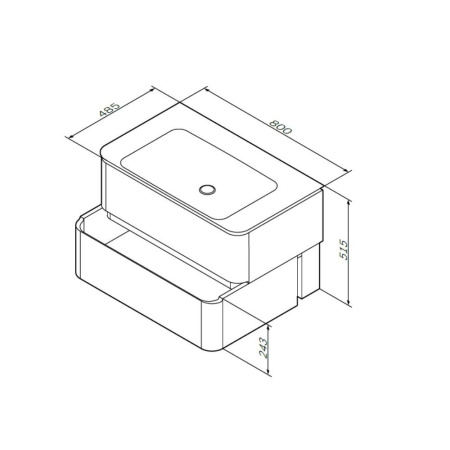 M30FHX0802WG Sensation База под раковину AM.PM, подвесная, 80 см, ящики, белый, глянцевая
