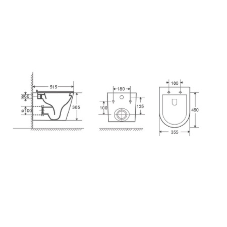Унитаз подвесной безободковый D&K Venice DT1026025, черный