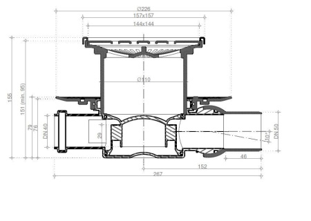 Точечный трап Pestan Confluo Standard 15х15 Plate 2 2in1 13702557