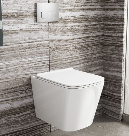 Унитаз подвесной безободковый Bauedge Stil NS0001-PRO, белый