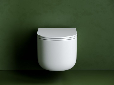 Подвесной унитаз Ceramicanova Ulma Торнадо безободковый, с ультратонким сиденьем с микролифтом и функцией быстрого снятия, с креплением скрытого монтажа, цвет белый CN4006T