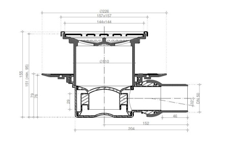 Точечный трап Pestan Confluo Standard 15х15 Plate 1 2in1 13702556