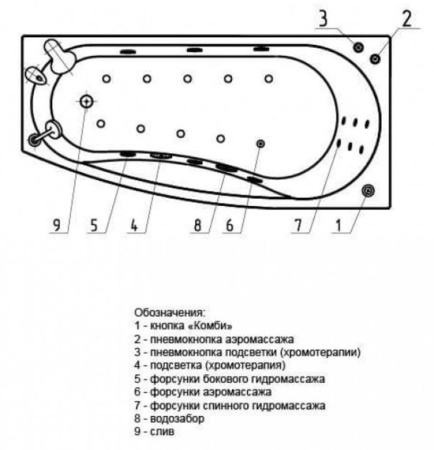Акриловая ванна Aquatek Пандора 160x75 PAN160-0000040 левая,  фронтальный и боковой экраны