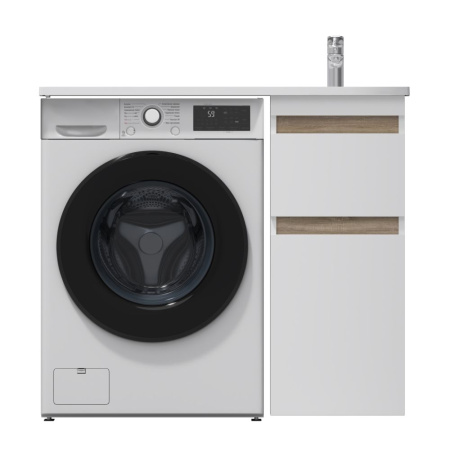 M85AFSX0402WG X-Joy База под столешницу для стиральной машины, напольная, 40 см, 2 ящика, белый глянец