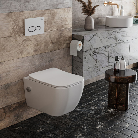 Подвесной унитаз RoxenBath Cube Bidet 530135-01X Rimless Soft Close с функцией биде