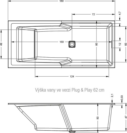 Акриловая ванна Riho Still Shower Elite 180x80 R BD1700500000000