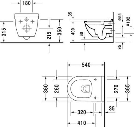 Унитаз подвесной Duravit Starck 3 Rimless (с крышкой SoftClose) 45270900A1