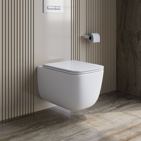 LUCE-TOR Унитаз подвесной безободковый с сиденьем дюропласт soft close, BB076CH-TOR/SC
