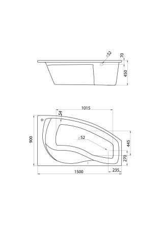 Акриловая ванна Santek Майорка 150x90 1.WH11.1.985 правая