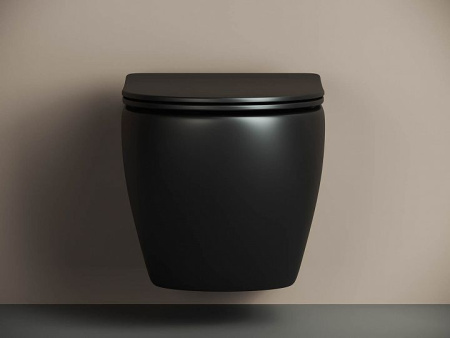Подвесной унитаз Ceramicanova Metropol Rimless, глубокий смыв, с крепежом для полностью скрытого монтажа,  ультратонким сидением и крышкой с функцией плавного закрытия CN4002MB