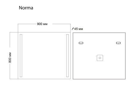 Зеркало Grossman NORMA 109080 (900x800x45) LED с механическим выключателем