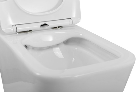 DUE 2.0 Унитаз подвесной безободковый с сиденьем дюропласт soft close BB7107CHR/SC
