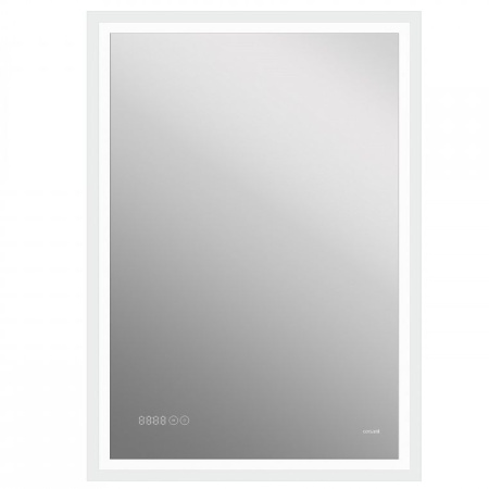 Зеркало Cersanit LED 080 design pro 60x85 с подсветкой часы с антизапотеванием прямоугольное Ecom, KN-LU-LED080*60-p-Os