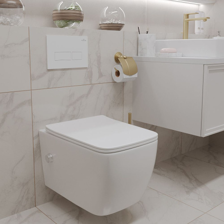 Подвесной унитаз RoxenBath Cube Bidet 530135-01X Rimless Soft Close с функцией биде