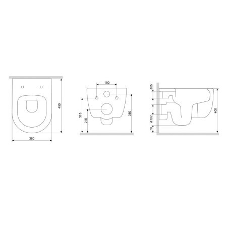 DX86C1700SC Sirius Подвесной унитаз Damixa безободковый с сиденьем микролифт
