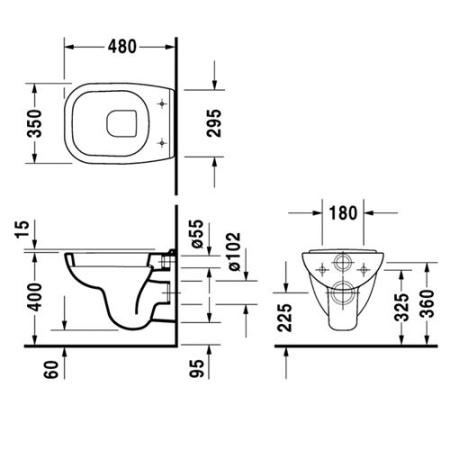 Унитаз подвесной Duravit D-Code compact 22110900002