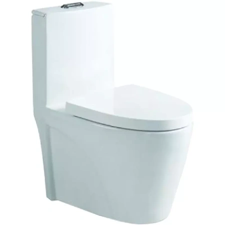 Унитаз напольный, безободковый, моноблок             (сиденье микролифт)  SantiLine SL-5012