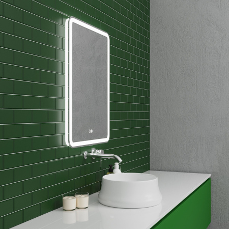 Зеркало Grossman LEO 166080 (600x800x45) LED с сенсорным выключателем, гравировкой и подогревом