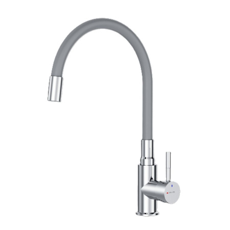 F85B07605 X-Joy S, Смеситель для кухни AM.PM с гибким изливом, серый/хром