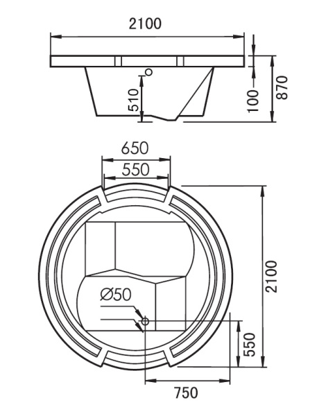 Акриловая ванна Gemy G9060 O