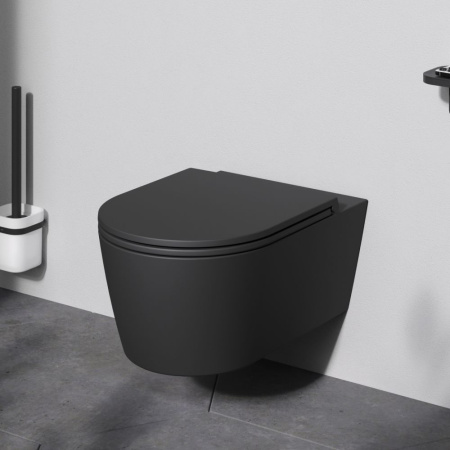 C8F1701MBSC Func Подвесной унитаз AM.PM 54 см FlashClean с сиденьем микролифт, черн мат