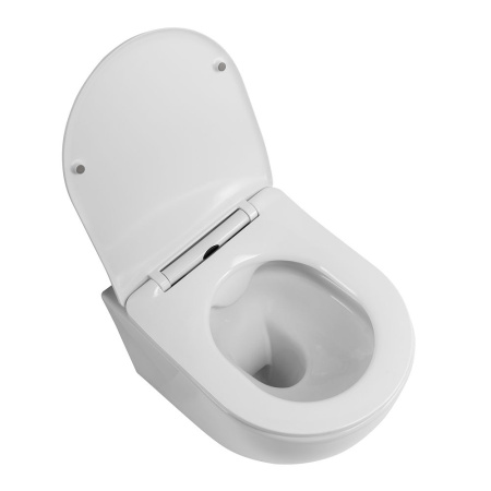 UNO 2.1 Унитаз подвесной безободковый с сиденьем дюропласт soft close BB7006CHR/SC