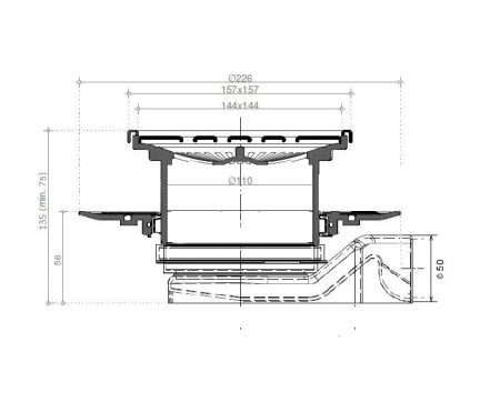 Точечный трап Pestan Confluo Standard 15х15 Plate 8 2in1 13702560