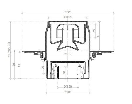 Точечный трап Pestan Confluo Standard 10х10 Dry Vertical 13000022