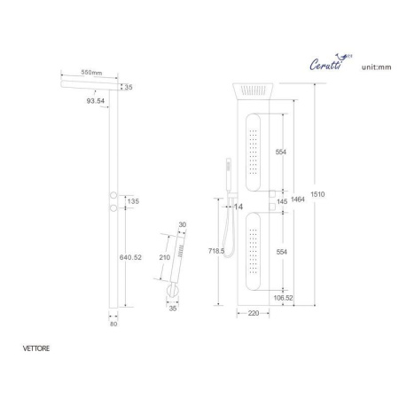 Панель VETTORE B душевая Cerutti SPA CT8993