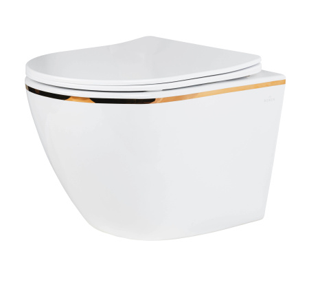 Подвесной унитаз RoxenBath Antares Gold 530110-01G Rimless Soft Close