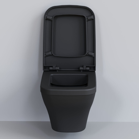 Унитаз Ambassador Benefit 203T20201R (535х340х360) черный матовый, подвесной безободковый с толстой крышкой