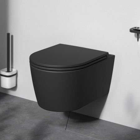 C8F1700MBSC Func Подвесной унитаз AM.PM 49 см FlashClean с сиденьем микролифт, черн мат