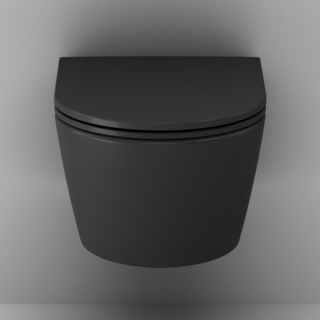 C8F1700MBSC Func Подвесной унитаз AM.PM 49 см FlashClean с сиденьем микролифт, черн мат