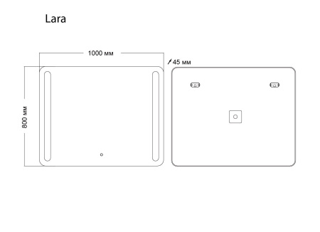 Зеркало Grossman LARA 1310080 (1000x800x45) LED с сенсорным выключателем и гравировкой