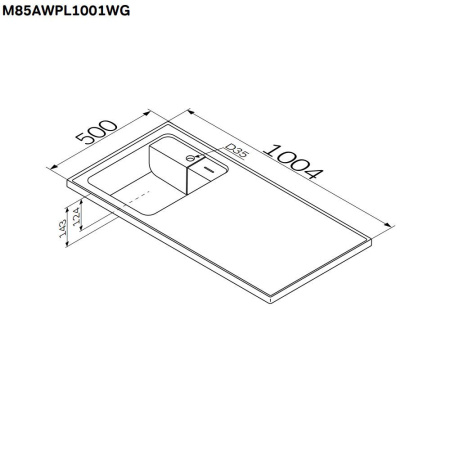 M85AWPL1001WG X-Joy,  Раковина над стиральной машиной AM.PM, литьевой мрамор, левая, 100 см, белый глянец