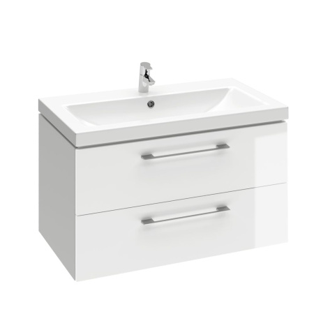Тумба с умывальником подвесная Cersanit LARA 80 с COMO 80 белый, SB-SZ-LARA-CO80/Wh + S-UM-COM80/1-w