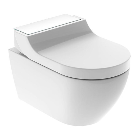 Унитаз-биде подвесной Geberit AquaClean Tuma Comfort 146.294.SI.1 безободковый панель белое стекло