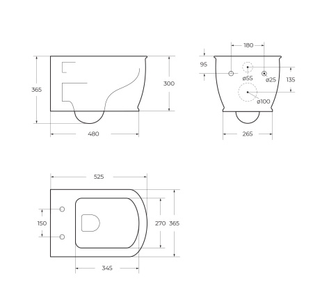 Унитаз подвесной безободковый BelBagno PRADO BB10150CH/BB10150SC