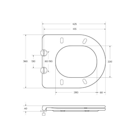 TRE Чаша унитаза подвесного c креплением и сиденьем дюропласт soft close BB8001CHR/SC